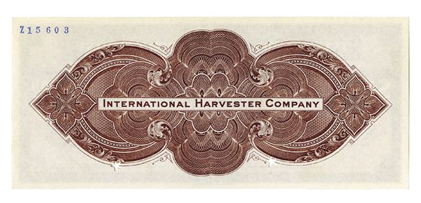 International Harvester Co., 1933, Specimen Depression Scrip Note
