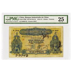 Banque Industrielle de Chine, 1914-15 "Tientsin" Branch Issue Banknote.