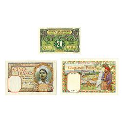 Banque de L'Algerie, 1941-1948, Trio of Issued Banknotes