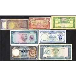 Various Arab Governments, Egypt, Lebanon, Iraq and others, ca.1942-1972, Group of 8 Issued Notes