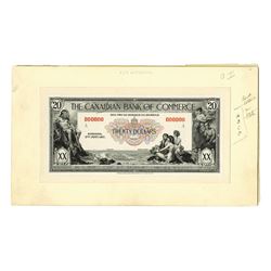 Canadian Bank of Commerce Progress Proof Banknote.