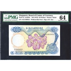 Singapore, Board of Commissioner of Currency, ND (1972) Issue Banknote.