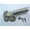 Image 1 : Roll of 50 (Fifty) 90% Silver Mercury U.S. Dimes, Unsearched, All One Money