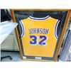 Image 1 : Magic Johnson (Lakers) Framed Jersey, PSA/DNA Authenticated #W90373. PICK UP ONLY DUE TO GLASS AND