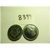 Image 1 : (2) Two One Ounce 99.5% Pure Zinc Bullion Rounds, Morgan Head, Both One Money