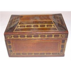 Walnut hinged document box