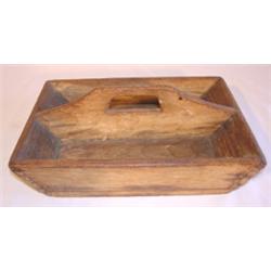 Primitive wooden handled flatware carrier