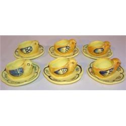 6 Quimper sauce cups