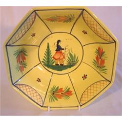 Quimper octagonal serving bowl