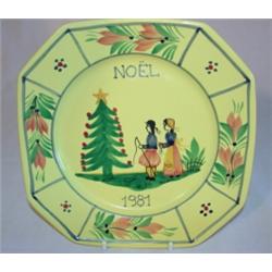 Quimper 1981 Christmas plate
