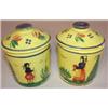 Image 1 : Pair of Quimper covered spice canisters