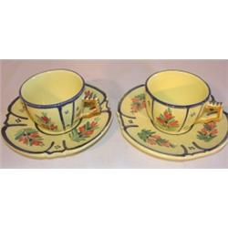 Pair of Quimper cup and saucers