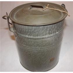 Agateware pail with handle