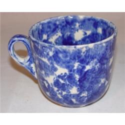 Blue spongeware mug