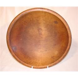 Primitive turned maple dough bowl