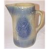 Image 1 : Blue & white salt glazed stoneware pitcher