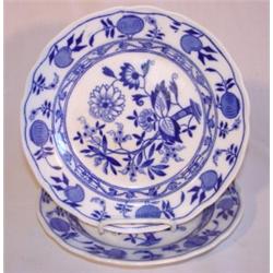 Pair of English Meissen pattern salad plates