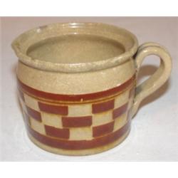 Yelloware Mocha checkerboard creamer