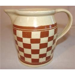 Yelloware Mocha checkerboard creamer