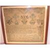 Image 1 : Signed and dated needlework pictorial sampler