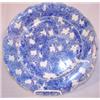 Image 1 : Spongeware blue & white plate