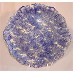 Blue & white spongeware plate