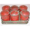 Image 1 : Set of 6 spice canisters with carrier