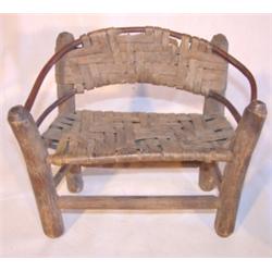 Miniature woven doll bench