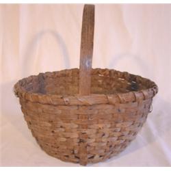 Splint oak basket with handle