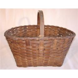 Splint oak basket with handle