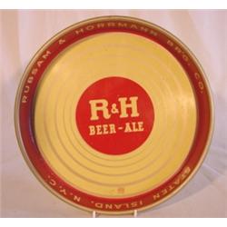 R & H Beer-Ale tin beer tray