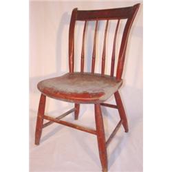 Original red painted Windsor youth chair