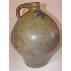 Ovoid blue decorated stoneware jug