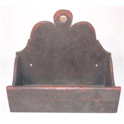 Black painted folk art comb box