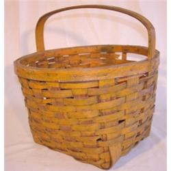 Primitive orange painted basket