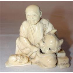 Carved ivory Oriental man