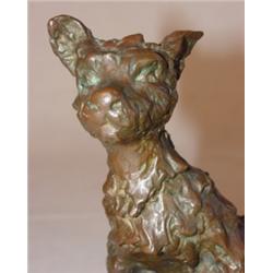 Edith Baretta Parsons bronze sculpture of terrier puppy