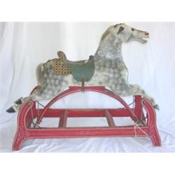 Smoke painted platform rocking horse