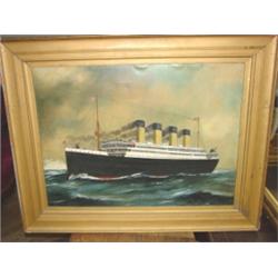 ‘Titanic’ oil on canvas painting by A.J. Jansen