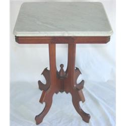 Victorian walnut marble top table