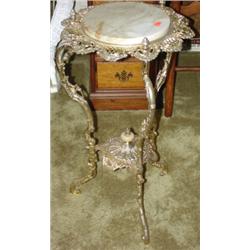 Bronze and marble plant stand