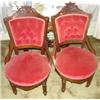 Image 1 : Pair of matching Victorian walnut side chairs
