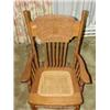 Image 2 : Ornate oak child's cane bottom rocking chair