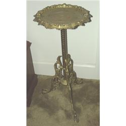 Ornate triphod foot brass plant stand
