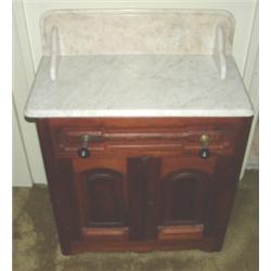 Victorian walnut marble top washstand