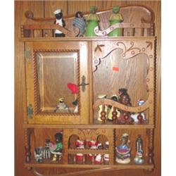 Ornate oak hanging wall shelf