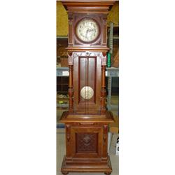Ornate Victorian walnut tall case clock