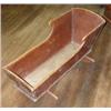 Image 1 : Original red painted and dovetailed baby cradle