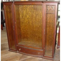 Oak 3 door bookcase with drawer