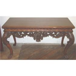 Very ornate reproduction console table with claw feet
